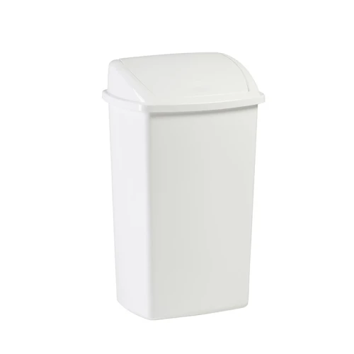 Afvalbak Met Swing Deksel 50 Liter - Wit