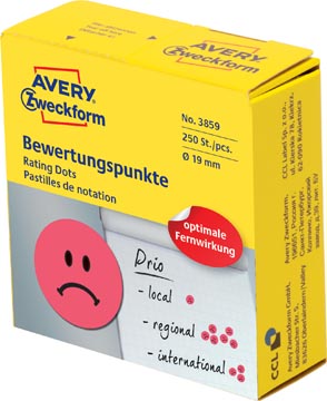 avery rating dots smiley rood