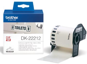 Dk22212 Brother Ql550 Etiketrol 62Mm Wit Zwart 15,24 Meter Permanent