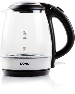 domo waterkoker uit glas 1,2l
