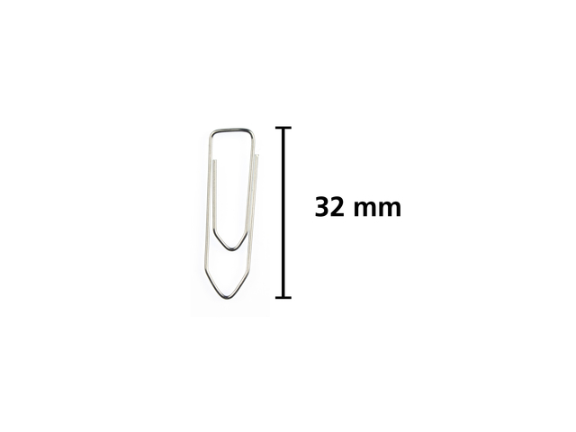 Paperclip Kangaro 32 Mm, Hoekig, Doosje À 1000 Stuks, Verzinkt