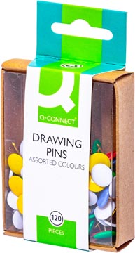 Q-Connect Punaises, Geassorteerde Kleuren, Doosje Van 120 Stuks