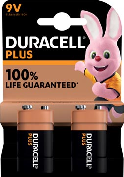 duracell plus 100% 9v bls2