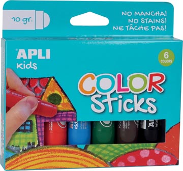 apli kids verf color sticks 6x