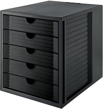han ladenblok systembox karma, met 5 gesloten laden, eco-zwart