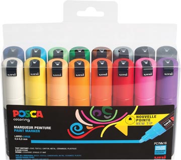 posca marker pc7m set 16 ass