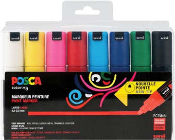 posca marker pc7m set 8 ass