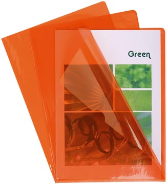 Exacompta L-Map Voor Ft A4, Uit Gladde Pvc, Pak Van 100 Stuks, Oranje