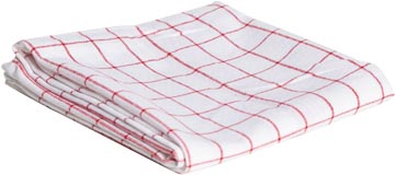 handdoek 72x50cm geruit wt/rd