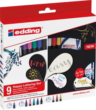 happy letter brushpen ass set9