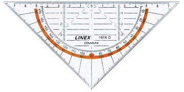 linex geodriehoek 1616g 16cm