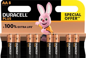 duracell plus 100% aa bls8 kar