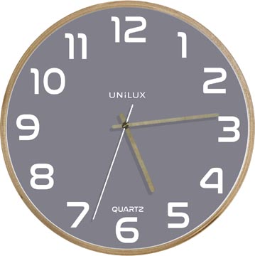 unilux baltic klok hout grijs
