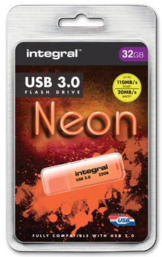 integral usb3 neon 32gb oranje