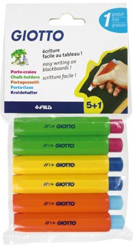 bl 6x krijthouder zwart/geel