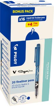 pilot v sign pen 16+4 blauw
