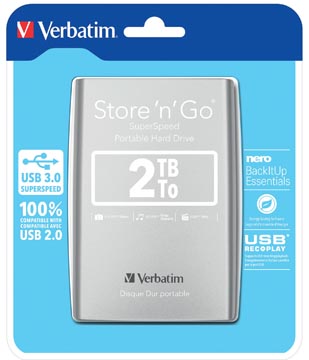 verbatim hdd3 2tb zilver