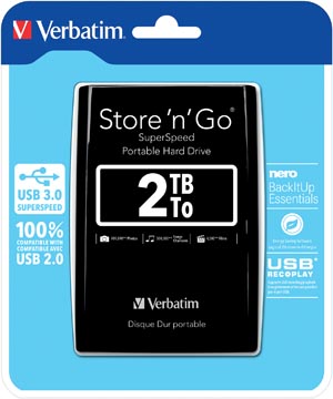 verbatim hdd3 2tb zwart