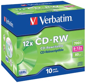 cd-rw 700mb 10x jewel case 10x