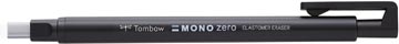 Tombow gum pen MONO zero, met rechthoekige punt, navulbaar, zwart lichaam