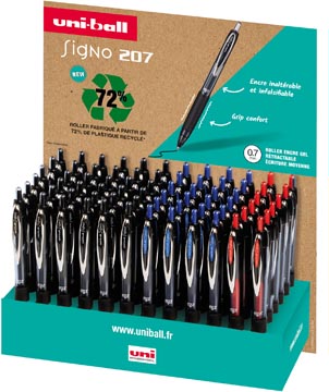 Uni-ball roller Signo RT207, medium punt 0.7mm, display van 72 stuks