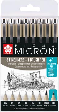 tekenstift pigma micron 7+1 zw