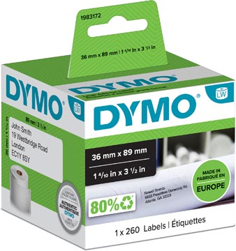 dymo etiket 89x36mm 260x