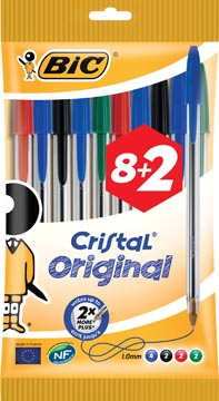 bic cristal assorti bls 8+2