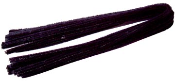 chenille 50cmx8mm zwart pk10