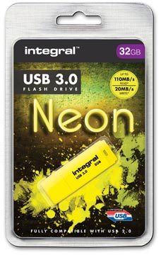 integral usb3 neon 32gb geel