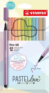 stabilo pen 68 pastel ass x12