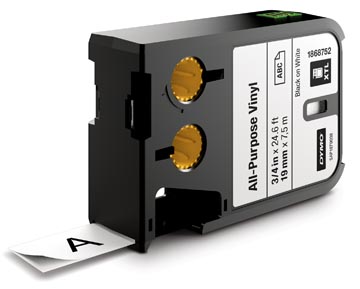 dymo tape xtl 19mm zw/wt vinyl