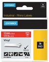 rhino tape 12mm vinyl wit/rood