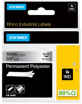 rhino tape 19mm poly zw/met