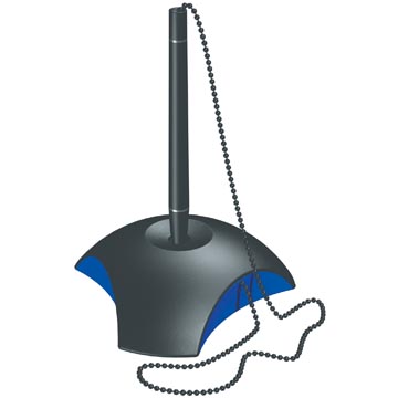 han pennenstand+pen zw/bl delt