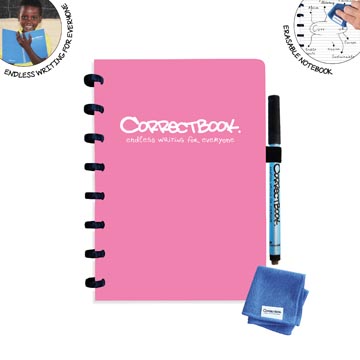 correctbook a5 gelijnd roze