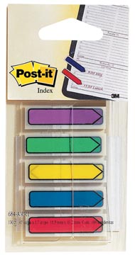 post-it ind pijl 5kleur+disp