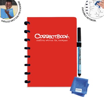 correctbook a5 gelijnd rood