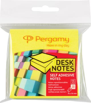 pergamy notes 76x76 gl+grn 2pk