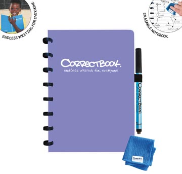 correctbook a5 gelijnd paars