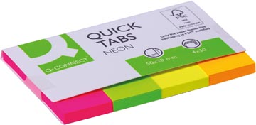 Q-Connect Quick Tabs, Ft 20 X 50 Mm, 4 X 50 Tabs, Geassorteerde Kleuren