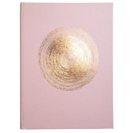 Gastenboek 100p goud 27x22 Ellipse roze