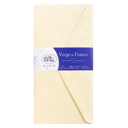25 enveloppen dl gevergeerd gegomd ivoor