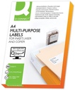 q-connect etiketten, wit, rechte hoeken, 210 x 148,5 mm, 200 vel, 2 etiketten per vel