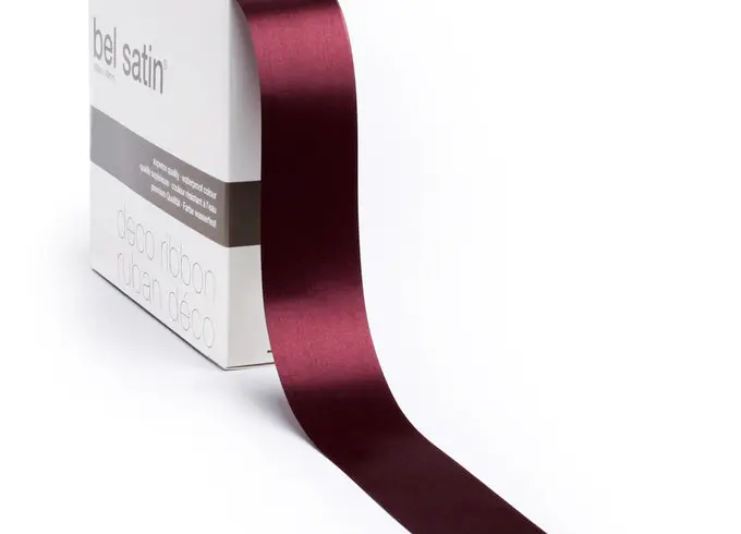bel satin ribbon 100m/10mm (bordeaux 25)