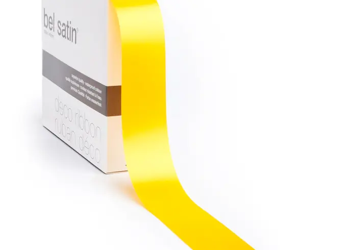 bel satin ribbon 100m/10mm (yellow 55)