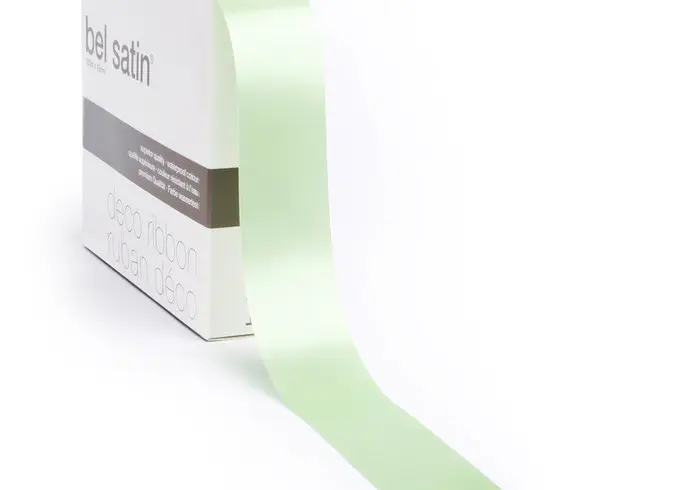 bel satin ribbon 100m/10mm (light olive 60)