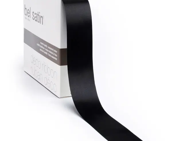 bel satin ribbon 100m/10mm (black 85)