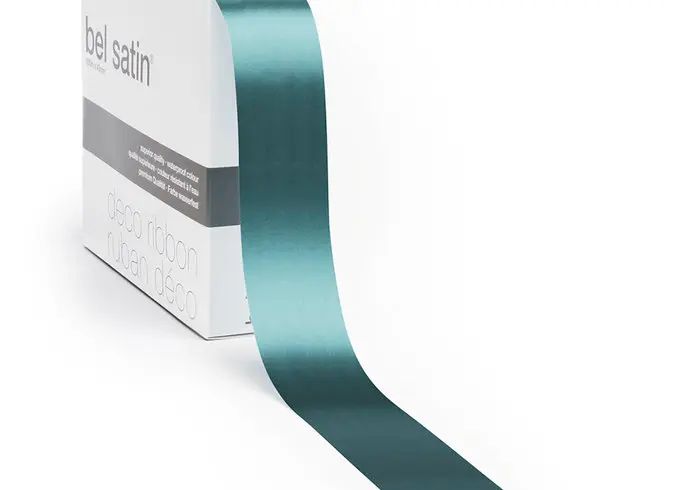 bel satin ribbon 100m/15mm (petrol 48)