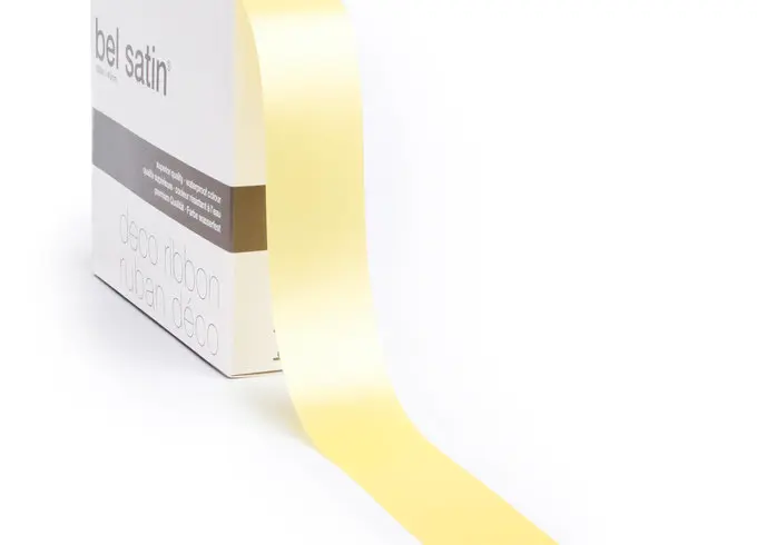 bel satin ribbon 100m/25mm (light yellow 50)